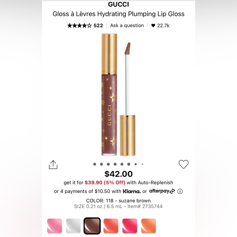 NEW Gucci Gloss à Lèvres Hydrating Plumping, Smoothing, & Moisturizing Lip Gloss